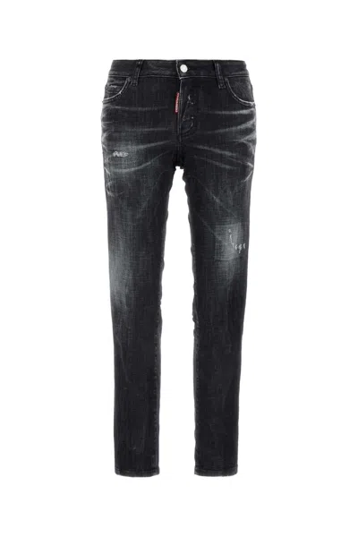 DSQUARED2 DSQUARED2 BLACK STRETCH DENIM JENNIFER JEANS