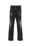 Dsquared2 Dsquared Men Black Stretch Denim Loose Jeans In Black
