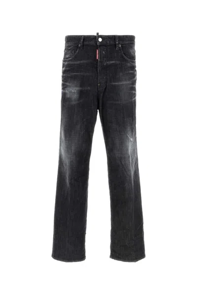 DSQUARED2 BLACK STRETCH DENIM LOOSE JEANS