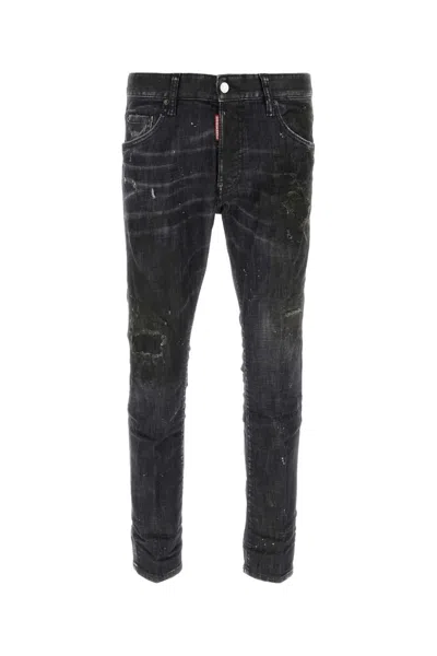 DSQUARED2 BLACK STRETCH DENIM SKATER JEANS