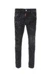 Dsquared2 Black Stretch Denim Skater Jeans In Black