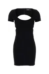Dsquared2 Black Stretch Wool Blend Mini Dress In Black