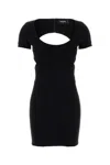 Dsquared2 Black Stretch Wool Blend Mini Dress In Black