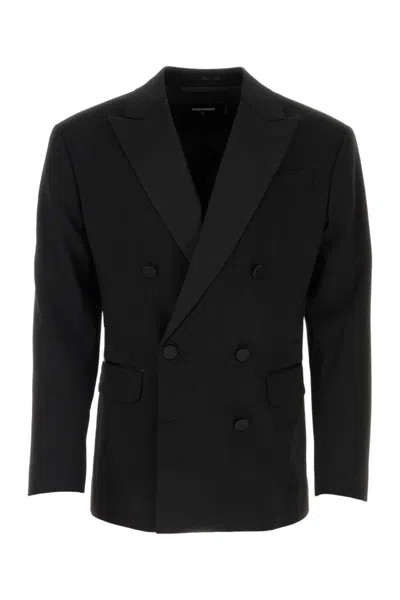 DSQUARED2 BLACK STRETCH WOOL DAN DB BLAZER