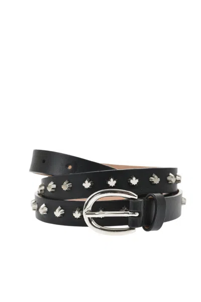 Dsquared2 Black Studded Casual Belt