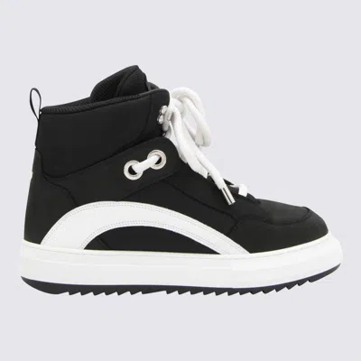 Dsquared2 Black Suede And White Canvas Sneakers