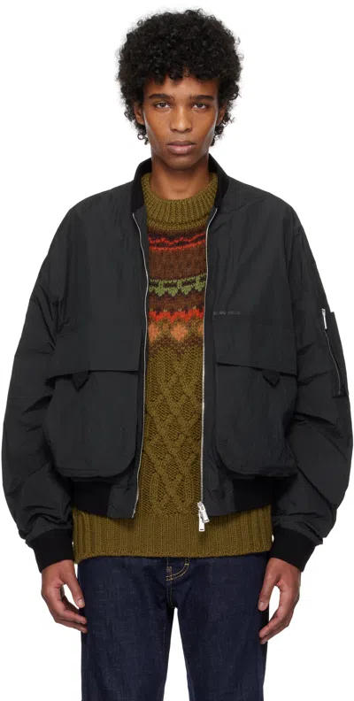Dsquared2 Mens Black Superlight 80's Bomber Shell Jacket