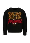 Dsquared2 Black Sweater For Boy With Bear In Black