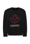 Dsquared2 Black Sweatshirt For Boy With Logo In Black