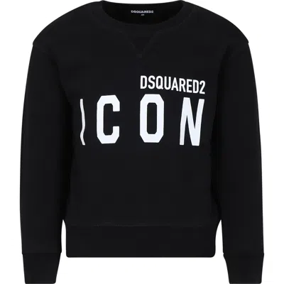 Dsquared2 Kids' Black Sweatshirt For Boy With Logo