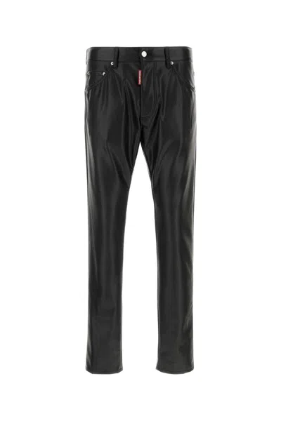 Dsquared2 Black Synthetic Leather Pant