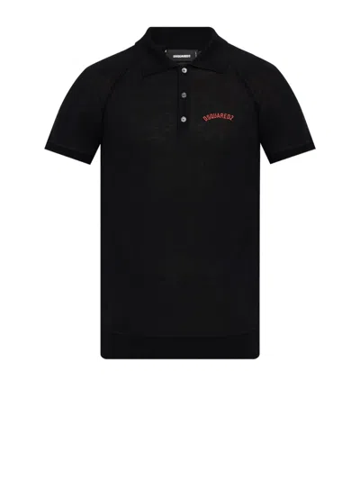 DSQUARED2 DSQUARED2 BLACK T-SHIRT AND POLO