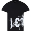 DSQUARED2 BLACK T-SHIRT FOR BOY WITH LOGO