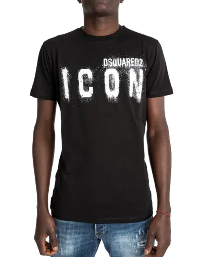 Dsquared2 Black T-shirt Icon Spray Cool