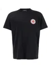Dsquared2 Men Black T-shirt With Chest Logo Application In Cotton Man In Black