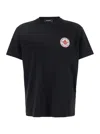 Dsquared2 Men Black T-shirt With Chest Logo Application In Cotton Man In Black