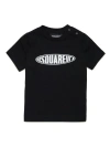 DSQUARED2 BLACK T-SHIRT WITH DSQUARED2 PRINT