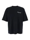 Dsquared2 Men Black T-shirt With Embroidered Logo On The Chest In Cotton Man In Black