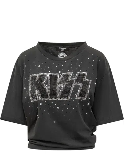 Dsquared2 X Kiss Rhineston-embellished T-shirt In Black