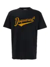 Dsquared2 Black T-shirt With Logo Print On The Front In Black