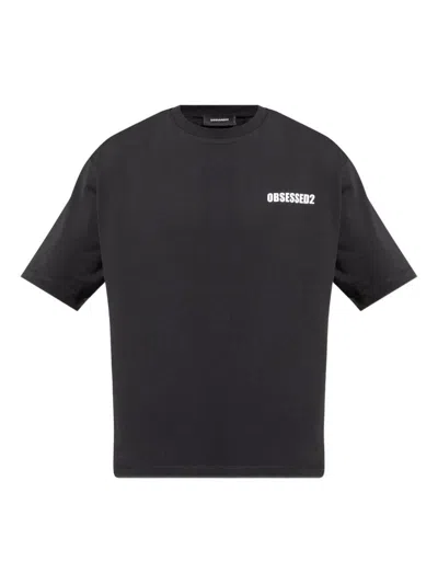 Dsquared2 Black Crewneck Printed T-shirt