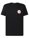 Dsquared2 Black T-shirt With Two-tone Circular Logo In Black