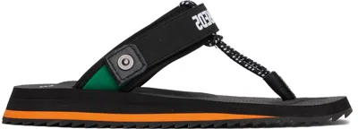 Dsquared2 Neoprene Flip-flops With Branded Strap In Black