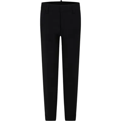 Dsquared2 Kids' Black Trousers For Boy With Logo