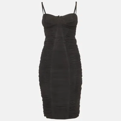 Dsquared2 Black Tulle Ruched Bodycon Dress
