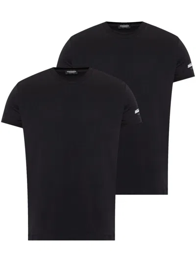 DSQUARED2 BLACK TWIN PACK LOGO T-SHIRT
