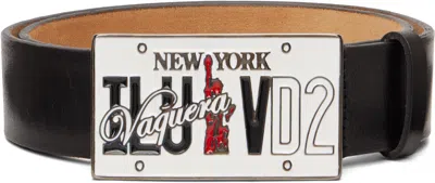 Dsquared2 Black Vaquera Edition Plaque Belt