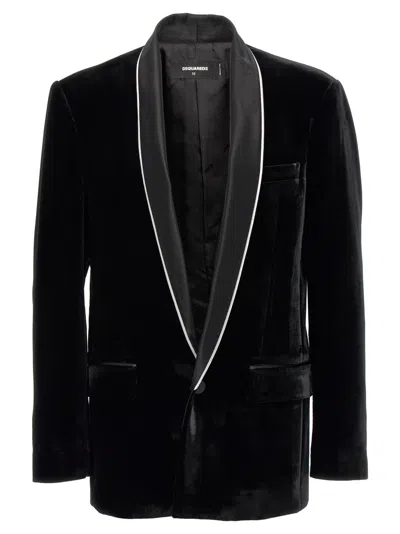 DSQUARED2 BLACK VELVET PALM BEACH BLAZER