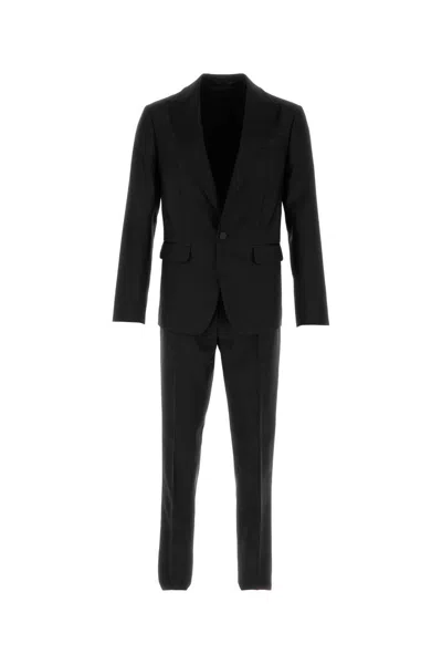Dsquared2 Dsquared Men Black Virgin Wool Blend London Suit