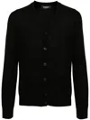 Dsquared2 V-neck Cardigan With Button-down Front And Front Pockets In Black
