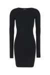 Dsquared2 Ribbed Knee-length Dress Crew Neckline In Black