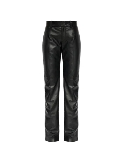 Dsquared2 Leather Panelled Trousers In Black