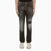 Dsquared2 Black Washed Jeans With Denim Wears In Black