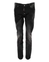 Dsquared2 Black Washed Mid Waist Tapered Denim Jeans In Black