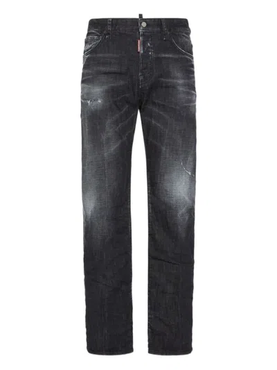 Dsquared2 Black Washed Straight Jeans