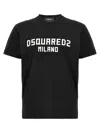 Dsquared2 'football' Black T-shirt With Shoulder Pads And Lettering Logo Print On The Front In Black