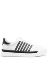 Dsquared2 Blackwhite Black White New Jersey Leather Sneakers In Blackwhite
