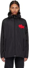 Dsquared2 Black Windbreaker Jacket In 900 Black