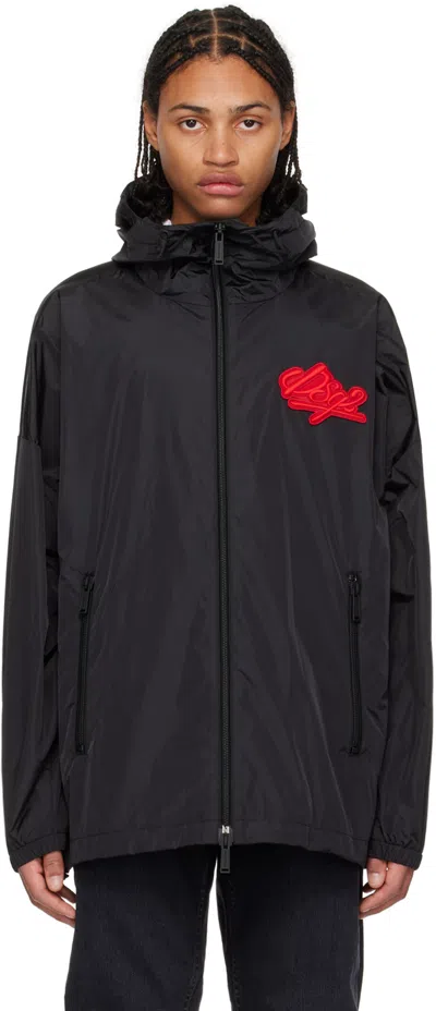 Dsquared2 Black Windbreaker Jacket In 900 Black