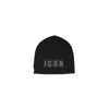 Dsquared2 Black Wool And Cashmere Blend Icon Hat In Black