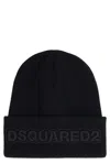 Dsquared2 Cappello Wool Ribbed Beanie In Black