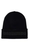 DSQUARED2 BLACK WOOL BEANIE HAT