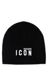 Dsquared2 Dsquared Women Black Wool Blend Beanie Hat
