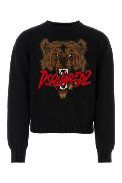 Dsquared2 Black Wool Blend Sweater