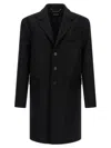 Dsquared2 Single-breasted Midi Coat With Monogram Lining In Black