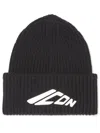 Dsquared2 Black Wool Hat In Black